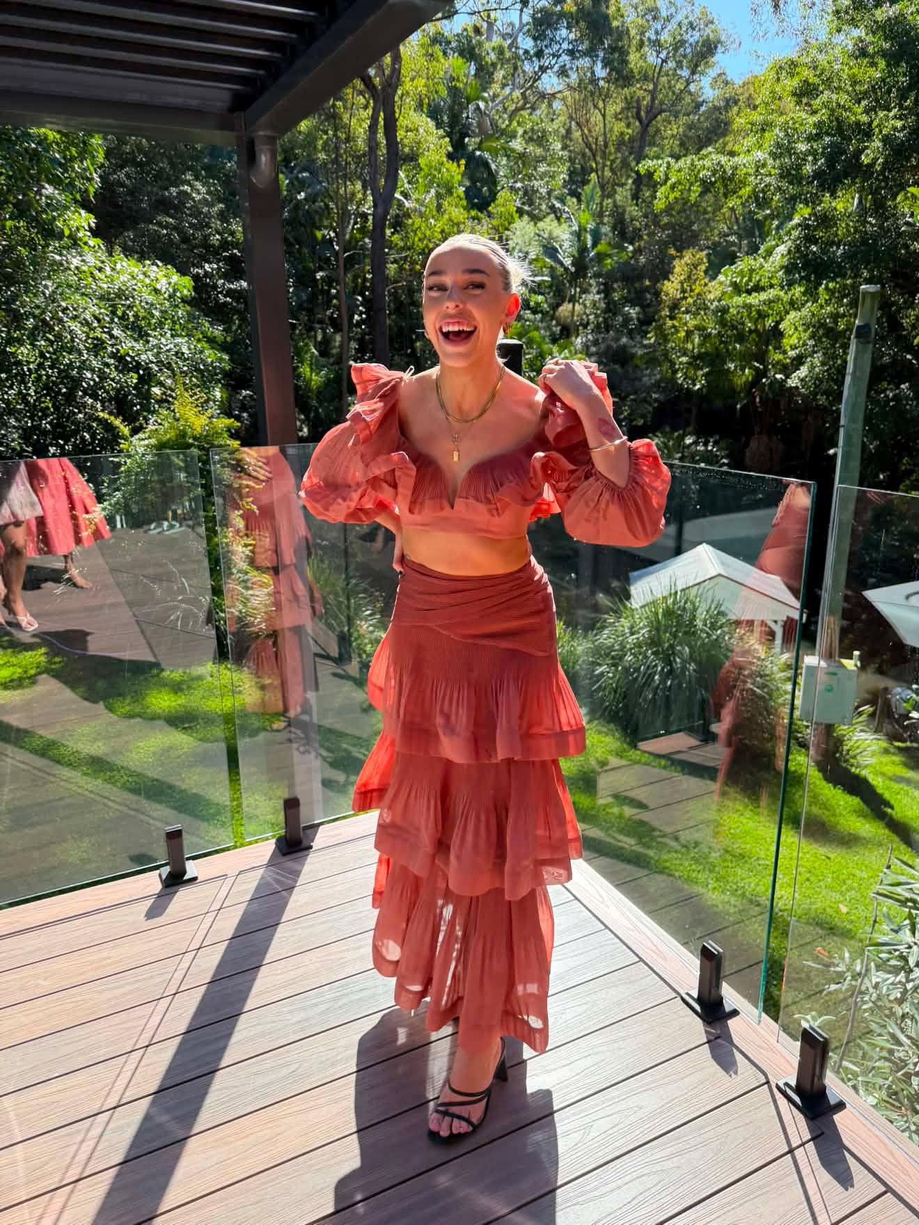 Zimmerman Cropped Bodice & Pleated Tiered Skirt in Aragon