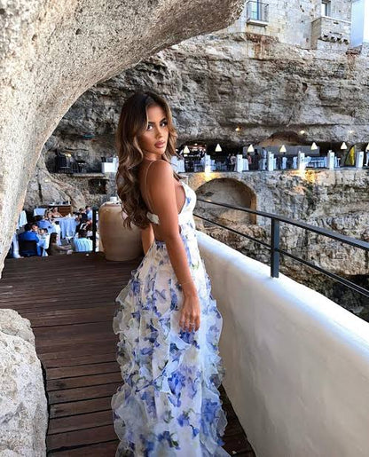 Menti Santorini Iris Flower Dress